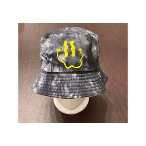 Stache Co Black Tie Dye Woozy Face Bucket Hat Unisex Hidden Compartment Festival